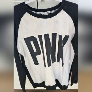 Black and White PINK Sweatshirt Has Stains